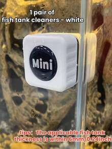1pc Fish Tank Magnetic Cleaner With Double-Sided Wiping Pad, Fish Tank Cleaning Tool, Curved Design Algae Scraper, Aquarium Accessories, Glass Cleaner, Washing Tool, Very Suitable For Maintaining Household Fish Tank Hygiene, Random Color
