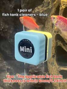 1pc Fish Tank Magnetic Cleaner With Double-Sided Wiping Pad, Fish Tank Cleaning Tool, Curved Design Algae Scraper, Aquarium Accessories, Glass Cleaner, Washing Tool, Very Suitable For Maintaining Household Fish Tank Hygiene, Random Color