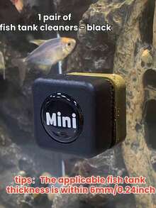 1pc Fish Tank Magnetic Cleaner With Double-Sided Wiping Pad, Fish Tank Cleaning Tool, Curved Design Algae Scraper, Aquarium Accessories, Glass Cleaner, Washing Tool, Very Suitable For Maintaining Household Fish Tank Hygiene, Random Color