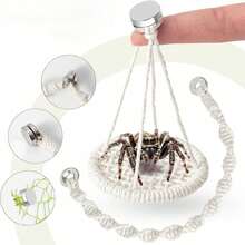 1pc Magnetic Jumping Spider Bridge, Mini House, Small Pet Hammock, Flexible Magnetic Design, Rope Net Structure Meets Climbing Instinct, Compact Shape Suitable For Breeding Environment, Applicable For Jumping Spiders, Crabs And Other Small Pets