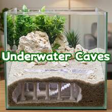 White Roman Column Palace Shaped Aquarium Decor Cave