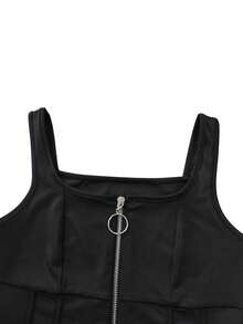 Sexy Fashionable Versatile Solid Color Asymmetric Ruffle Strap Top, Suitable For Parties And Gatherings, New Spring/Summer Casual Black