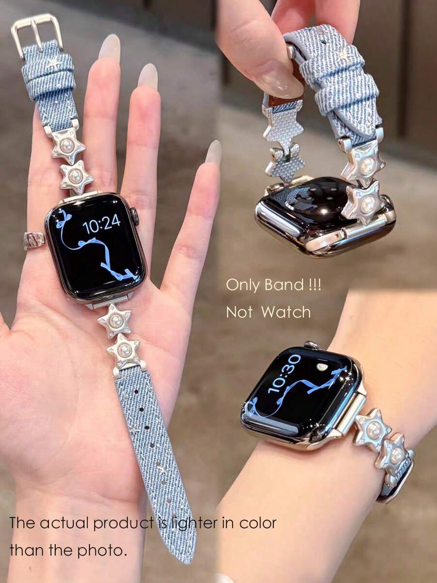 ženski zlatni sjajni kaiš za pametni sat sa  dijamantskim detaljima,  pogodan za Apple Watch 38/40/41/42/44/45/46/49mm