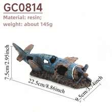 Creative Fish Tank Landscaping Aquarium Accessories Fish Shrimp Avoiding Houses Fighter Jet Resin Crafts Aquarium Decorations