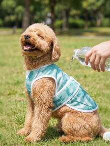 1pc Dog Cooling Vest, Pet Cooling Shirt With Reflective Stripes, UV Protection, Lightweight Breathable 3D Mesh Fabric, Suitable For Beach, Hiking, Walking And Other Outdoor Activities