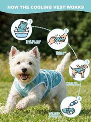 1pc Dog Cooling Vest, Pet Cooling Shirt With Reflective Stripes, UV Protection, Lightweight Breathable 3D Mesh Fabric, Suitable For Beach, Hiking, Walking And Other Outdoor Activities