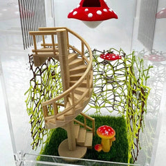 Magnetic Base Jumping Spider Climbing Spiral Staircase, Spider Climbing Ladder, Hermit Crab Habitat Decor