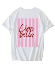 Summer New Casual Simple Letter Print Round Neck Short Sleeve T-Shirt, Fashionable Versatile Women's Top White