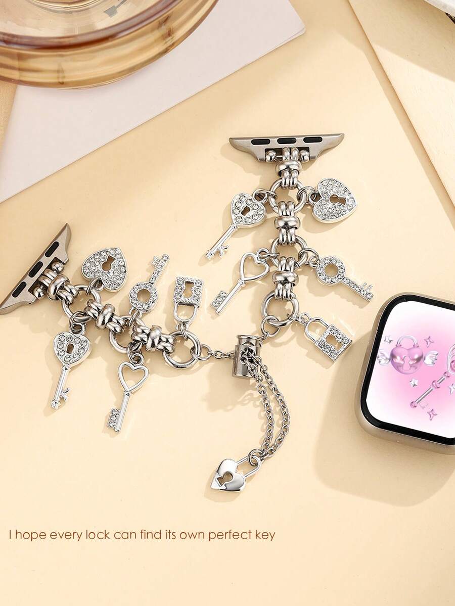 Narukvica kompatibilna sa Apple Watch, ženska verzija, sa trostrukim priveskom od bisera, za Apple watch