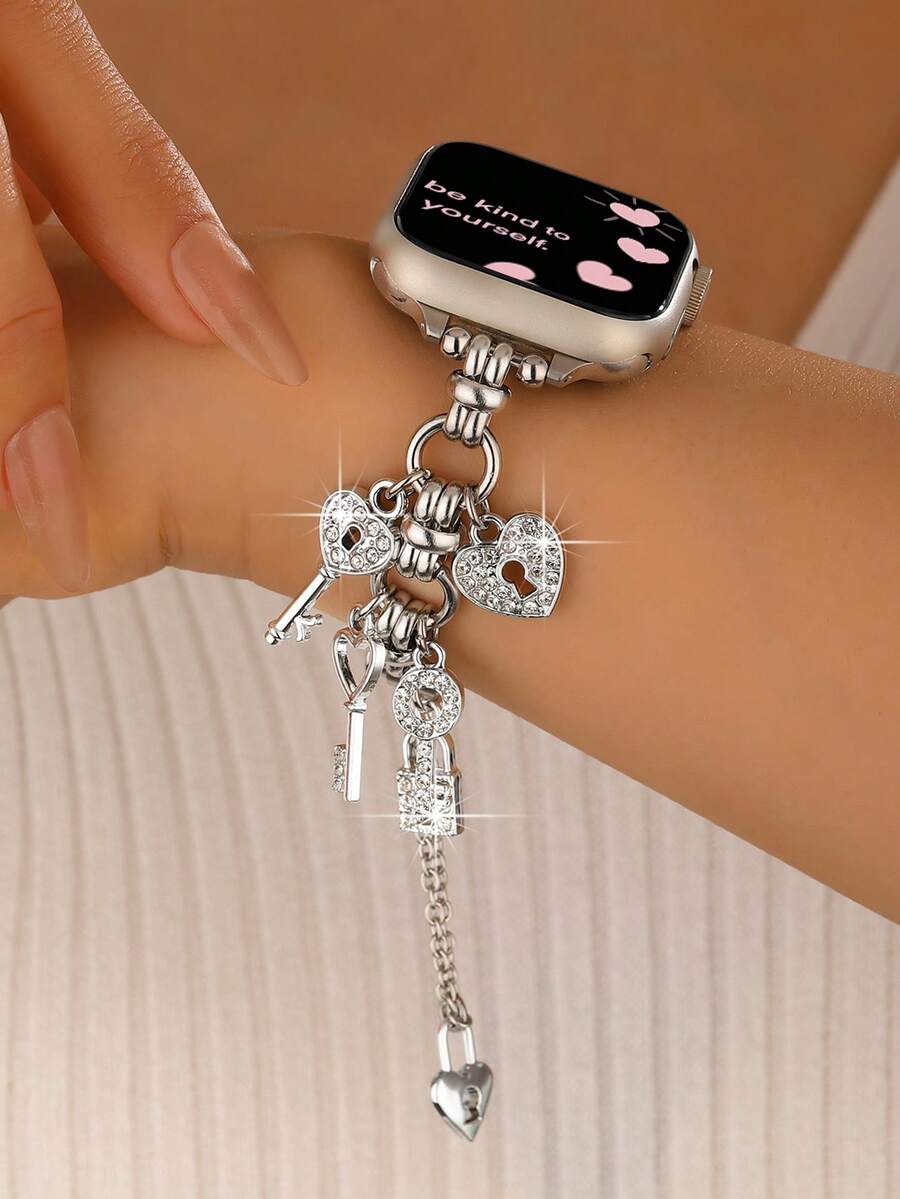 Narukvica kompatibilna sa Apple Watch, ženska verzija, sa trostrukim priveskom od bisera, za Apple watch