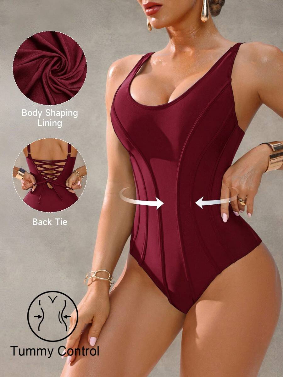 Shapewave Ženski kupaćii kostim sa kontrolom stomaka elegantan i ležeran