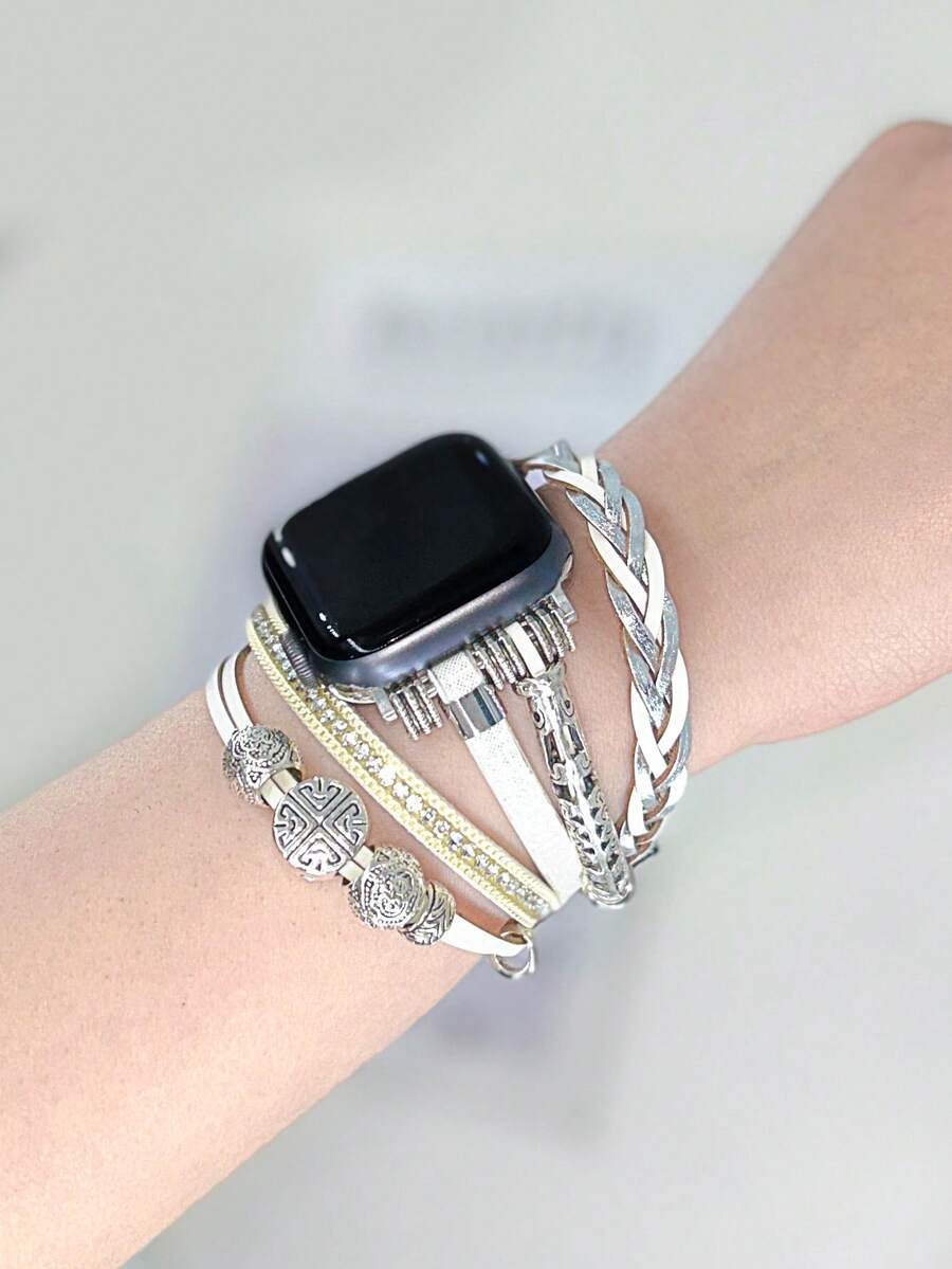 Luksuzna zlatna narukvica za sat, kompatibilna sa Apple Watch 41mm, 40mm, 38mm, 45mm, 44mm, 42mm, 49mm