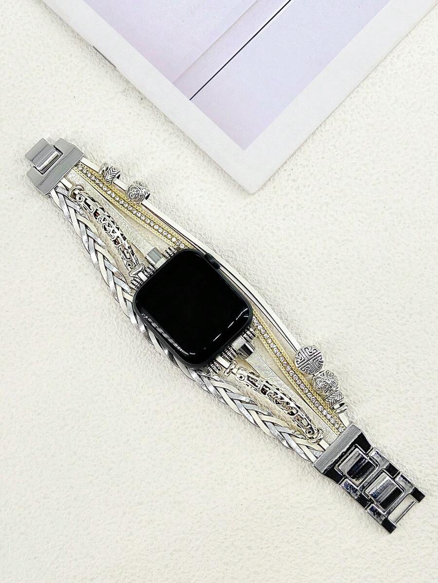 Luksuzna zlatna narukvica za sat, kompatibilna sa Apple Watch 41mm, 40mm, 38mm, 45mm, 44mm, 42mm, 49mm