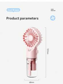 OBOVAY Portable Handheld Mist Fan, Can Be Worn Around Neck Or Used As Desktop Humidifying Fan, 4 Wind Speed Levels, 800mAh Battery