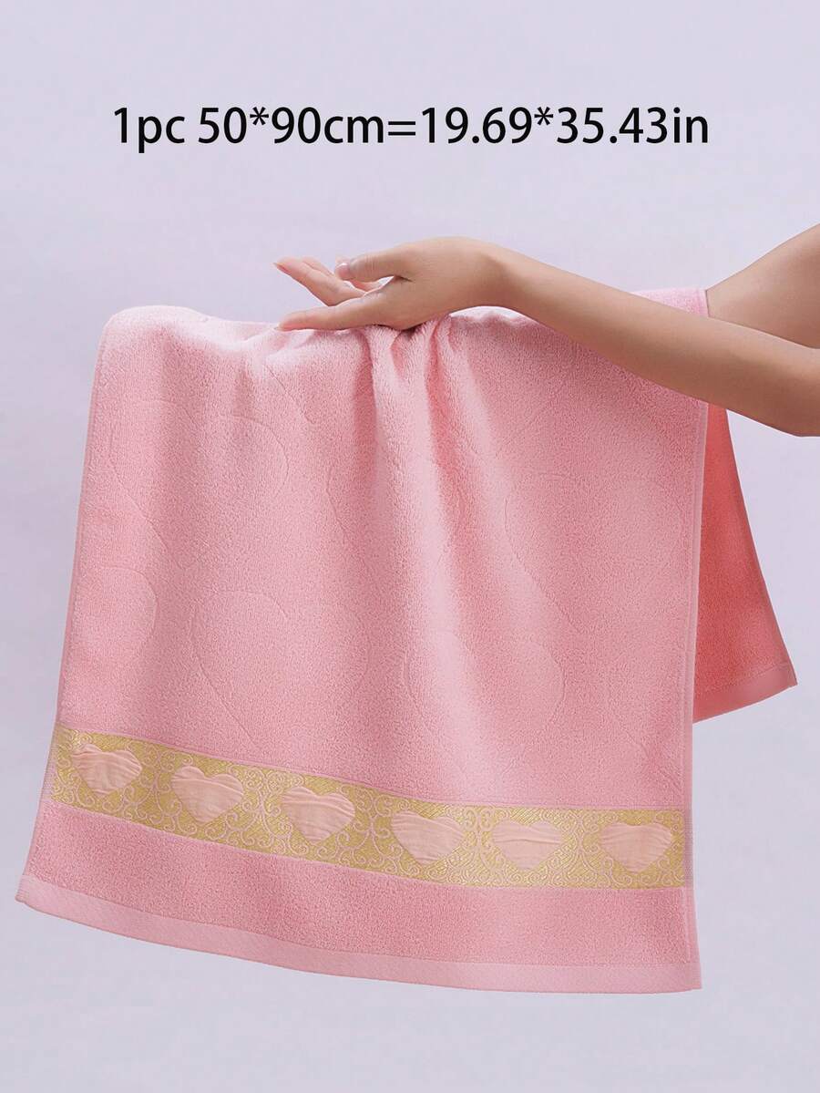 Žakard peškir za kupatilo sa srcem (tanak i lagan)