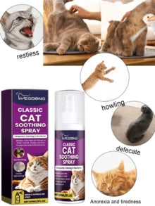 YEGBONG 1pc/50ml/60ml Pet Cat Calming Spray, Gentle Formula To Relieve Scratching, Urine Marking Behavior, Quickly Soothes Cat's Emotions And Reduces Stress And Anxiety, Spray On Cat's Environment And Objects