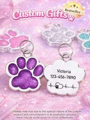 Customized Pet Anti-Lost ID Tag, Can Engrave Pet Name And Phone Number, Fashionable Paw Print Design, Customized Keychain, Suitable For Daily Use And Special Occasions, Perfect Gift For Pet Lovers' Birthday, Christmas, Anniversary, Pet Supplies