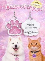 Customized Pet Anti-Lost ID Tag, Can Engrave Pet Name And Phone Number, Fashionable Paw Print Design, Customized Keychain, Suitable For Daily Use And Special Occasions, Perfect Gift For Pet Lovers' Birthday, Christmas, Anniversary, Pet Supplies