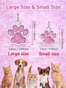Customized Pet Anti-Lost ID Tag, Can Engrave Pet Name And Phone Number, Fashionable Paw Print Design, Customized Keychain, Suitable For Daily Use And Special Occasions, Perfect Gift For Pet Lovers' Birthday, Christmas, Anniversary, Pet Supplies