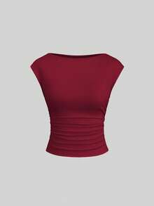 Sweetra 3pcs/Set Sexy Backless Breathable Moisture-Wicking Fitted Short Sleeve Top/T-Shirt For Women