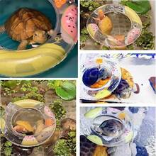 1 Set Inflatable Turtle Swimming Ring, Turtle Floating Platform Toy, Small Animal Swimming Ring & Sunbathing Rest Platform - Suitable For Sea Turtles And Tortoises