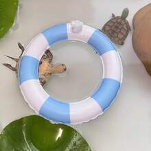 1 Set Inflatable Turtle Swimming Ring, Turtle Floating Platform Toy, Small Animal Swimming Ring & Sunbathing Rest Platform - Suitable For Sea Turtles And Tortoises