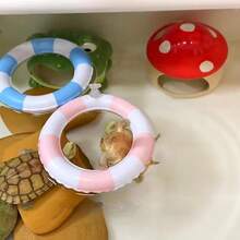 1 Set Inflatable Turtle Swimming Ring, Turtle Floating Platform Toy, Small Animal Swimming Ring & Sunbathing Rest Platform - Suitable For Sea Turtles And Tortoises