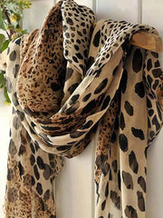 Elegantna ležerna ženska šifon marama sa leopard printom, kratke dužine, lagana i praktična