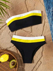 Dvodelni Bikini sa Patcherom u Kontrastnim Bojama