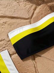 Dvodelni Bikini sa Patcherom u Kontrastnim Bojama