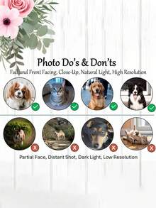 1pc Personalized Dog Photo Doormat, Custom Pet Food Mat, Custom Pet Welcome Mat, Custom Dog Photo Name Mat, Non Slip Pet Placemat, Dog Lover Gift, Cat Lovers Gift