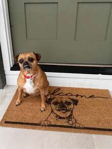 1pc Personalized Dog Photo Doormat, Custom Pet Food Mat, Custom Pet Welcome Mat, Custom Dog Photo Name Mat, Non Slip Pet Placemat, Dog Lover Gift, Cat Lovers Gift