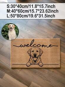 1pc Personalized Dog Photo Doormat, Custom Pet Food Mat, Custom Pet Welcome Mat, Custom Dog Photo Name Mat, Non Slip Pet Placemat, Dog Lover Gift, Cat Lovers Gift