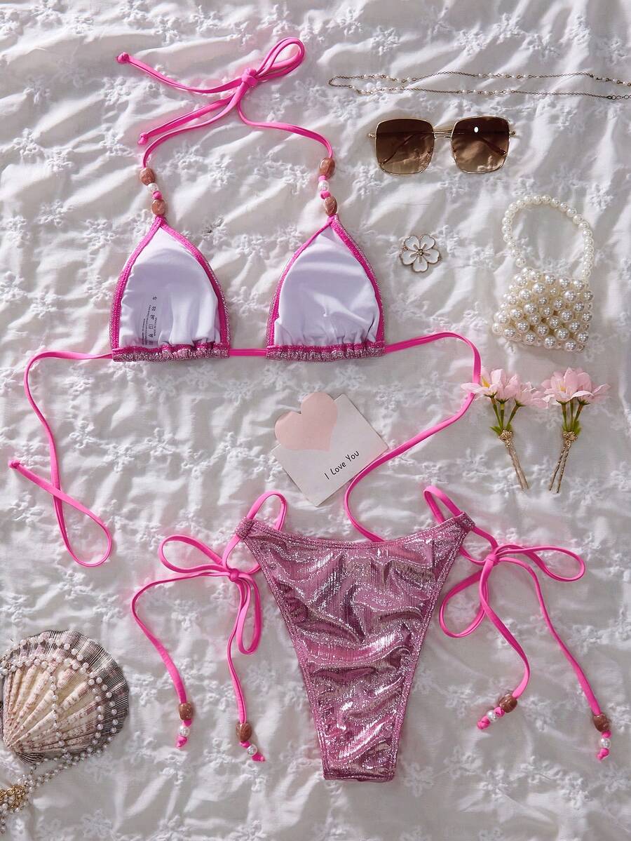 Ženski  metalik tkanina seksi slatki  bikini