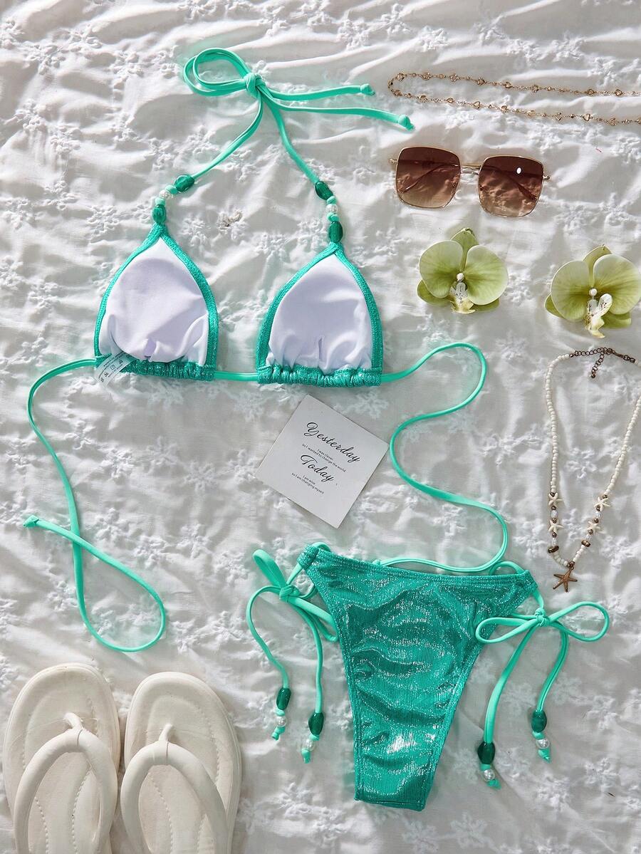 Ženski  metalik tkanina seksi slatki  bikini
