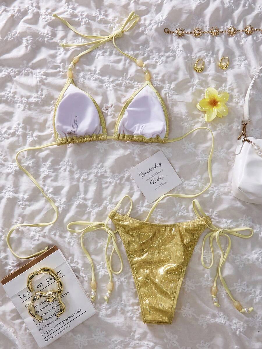 Ženski  metalik tkanina seksi slatki  bikini