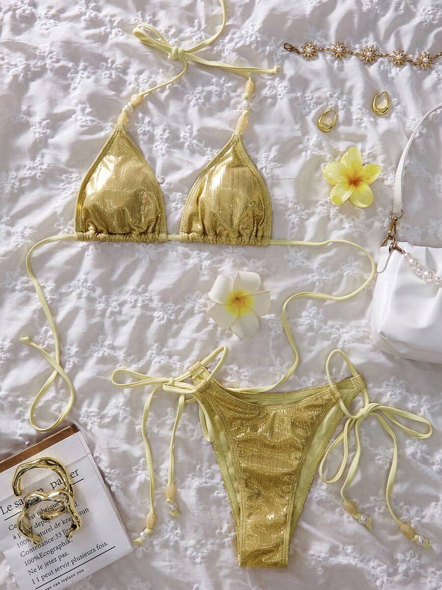 Ženski  metalik tkanina seksi slatki  bikini