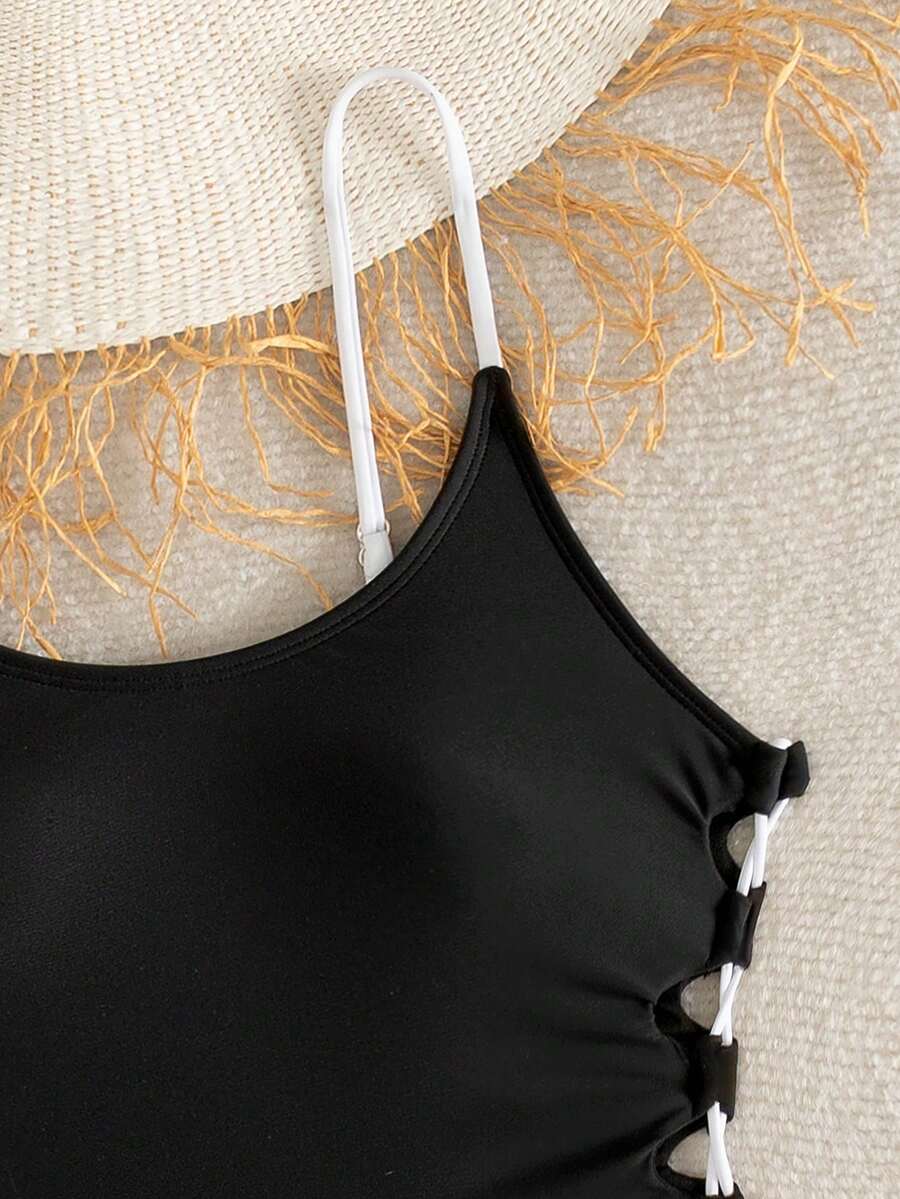 Ženski Seksi Hollow-Out Color Block Jednodelni Kupaći