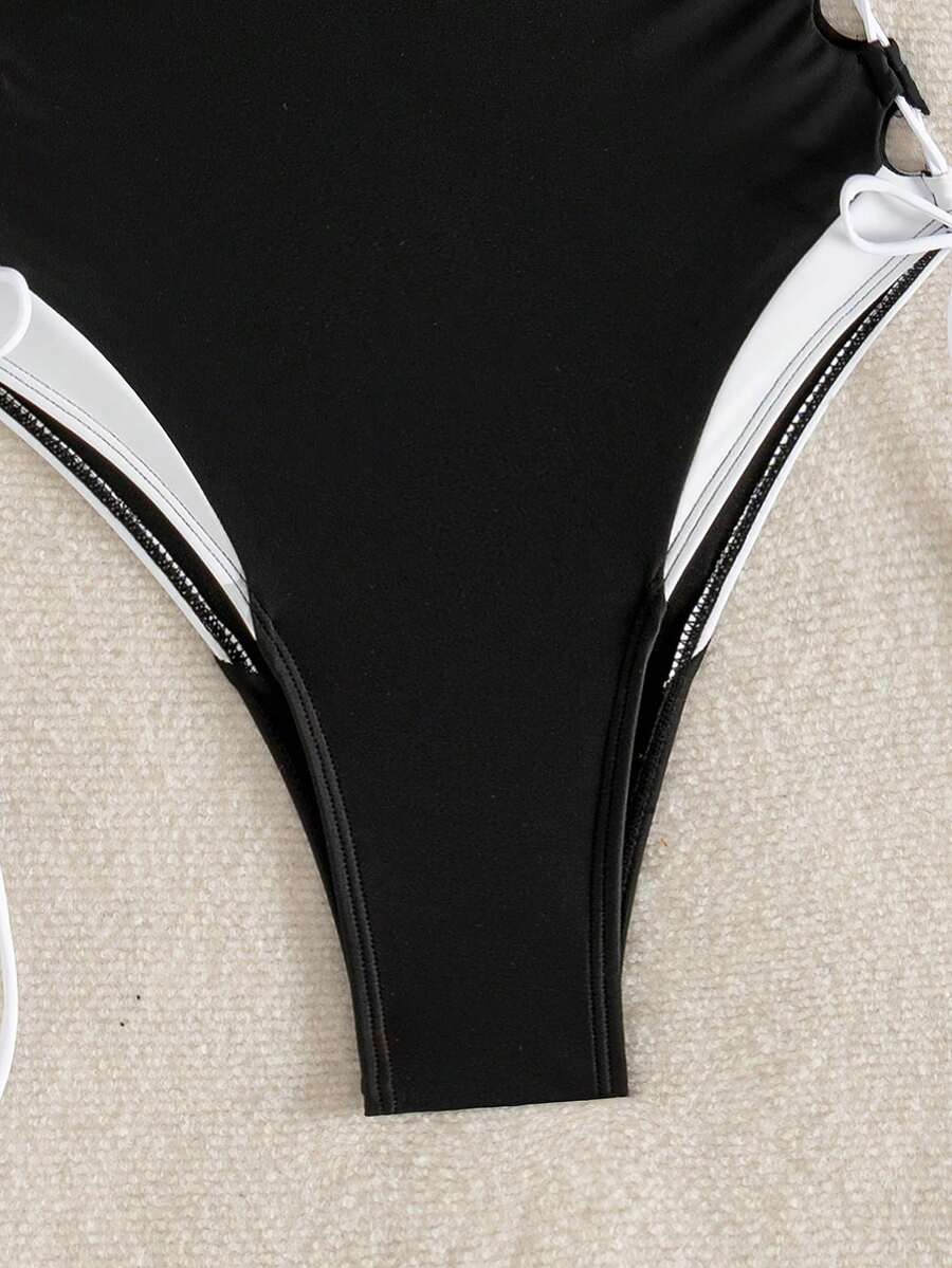 Ženski Seksi Hollow-Out Color Block Jednodelni Kupaći