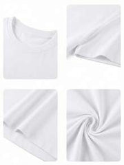 Women's Summer 100% Cotton Vintage Cartoon English Graphic Print Short Sleeve T-Shirt, Retro Round Neck With Back Print And Mini Logo On Front, Casual Street Style Top White