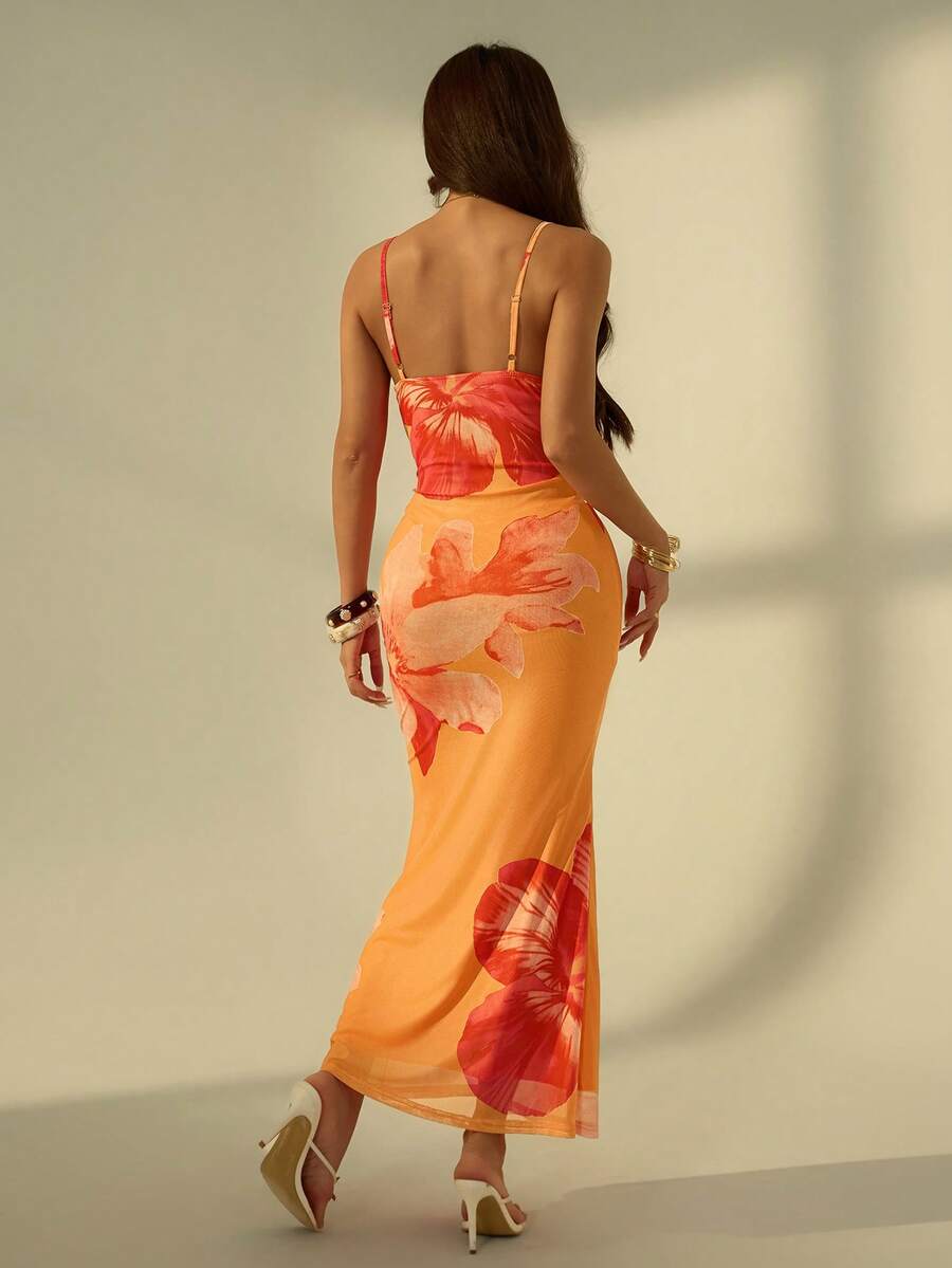 Halter Maxi Haljina sa Cvetnim Printom