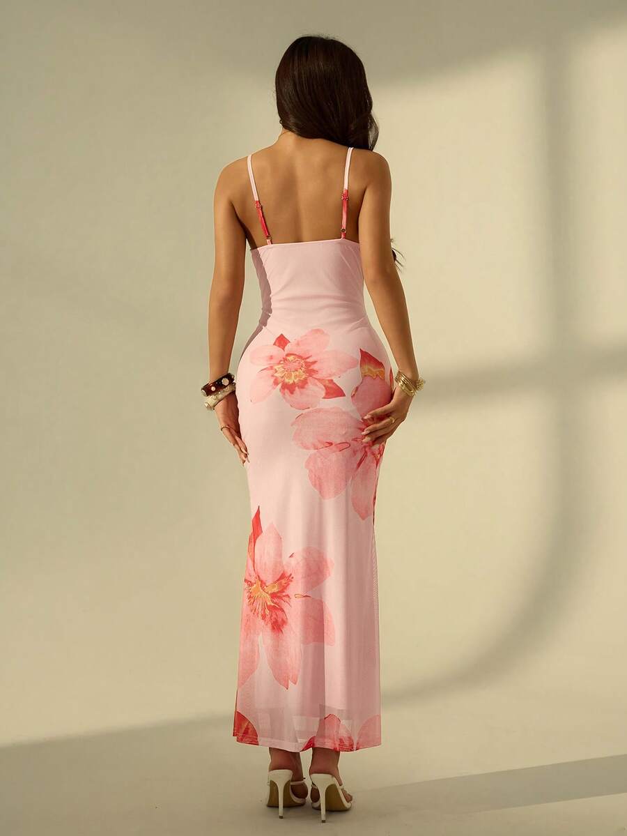 Halter Maxi Haljina sa Cvetnim Printom