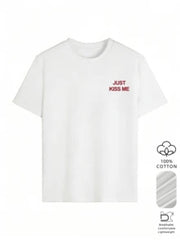 Women's Summer 100% Cotton Vintage Cartoon English Graphic Print Short Sleeve T-Shirt, Retro Round Neck With Back Print And Mini Logo On Front, Casual Street Style Top White