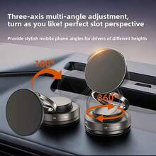 1pc Upgraded 360° Nano Gel Magnetic Car Phone Holder With Super Strong Suction, Compatible With MagSafe, Compatible With IPhone 17 16 15 14 13 12 Pro Max, Foldable & Extendable Holder For Car/Dashboard/Gym/Mirror