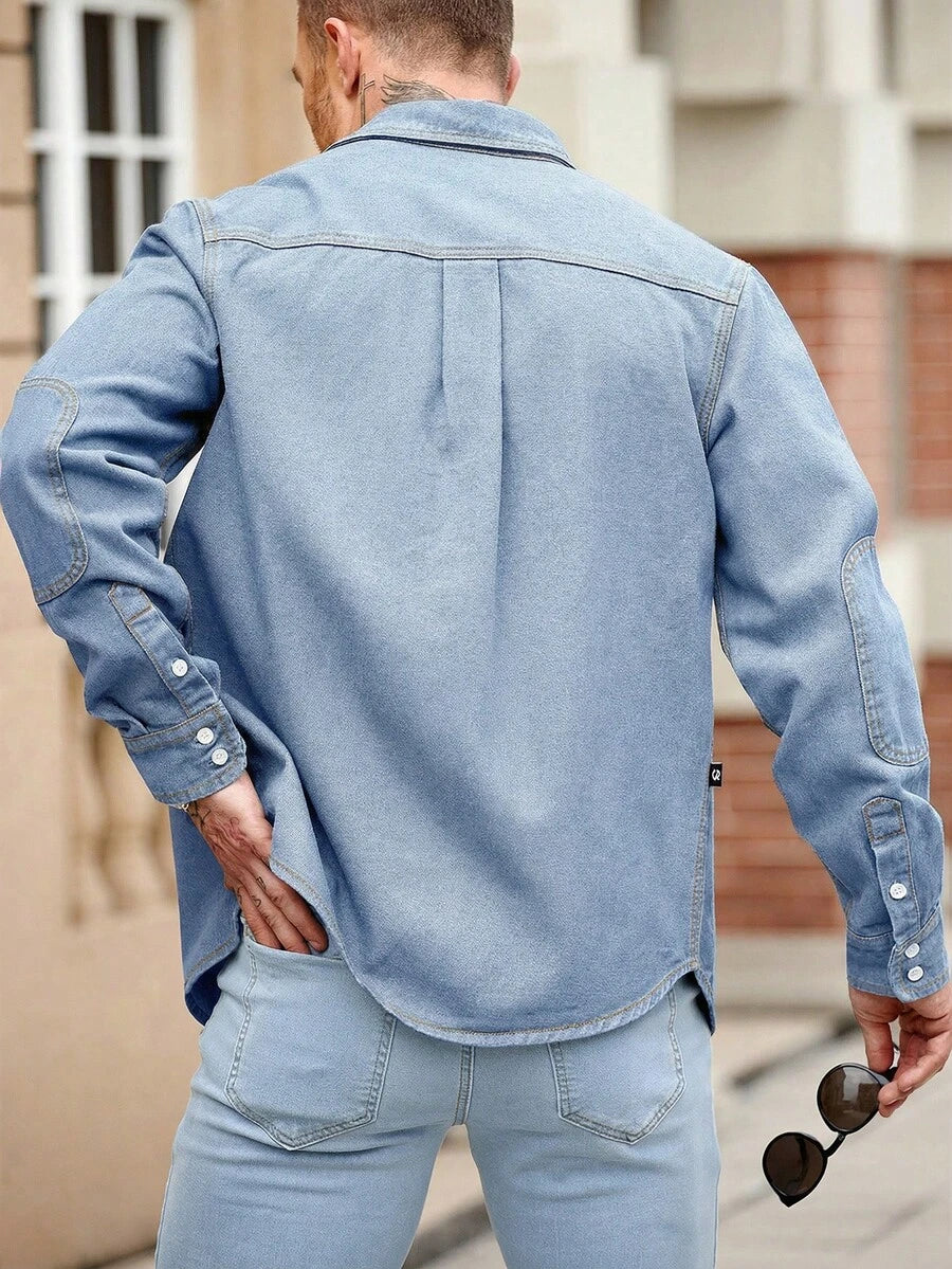 Muška ležerna streetwear teksas košulja dugih rukava