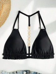 Swim Vcay Jednobojni Halter Bez Leđa Dekorativni Seksi Modni Bikini Top