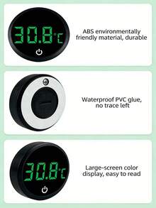 Aquarium Heater And Thermometer Set: Smart LED Digital Display, Thermometer With Adhesive Backing Suitable For Fish Tank, Real-Time Water Temperature Monitoring, Precise Temperature Measurement, Compact Design, Temperature Range 0-60°C