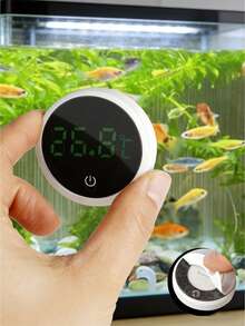 Aquarium Heater And Thermometer Set: Smart LED Digital Display, Thermometer With Adhesive Backing Suitable For Fish Tank, Real-Time Water Temperature Monitoring, Precise Temperature Measurement, Compact Design, Temperature Range 0-60°C