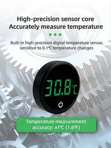 Aquarium Heater And Thermometer Set: Smart LED Digital Display, Thermometer With Adhesive Backing Suitable For Fish Tank, Real-Time Water Temperature Monitoring, Precise Temperature Measurement, Compact Design, Temperature Range 0-60°C