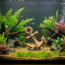 Mediterranean Style Anchor, Fish & Shrimp Hideaway Ornament, Aquarium Decor, Fish Breeding & Hiding, Aquarium Micro-Landscape Supplies